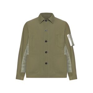 Sacai Men Cotton Jacket With Nylon Details Applied